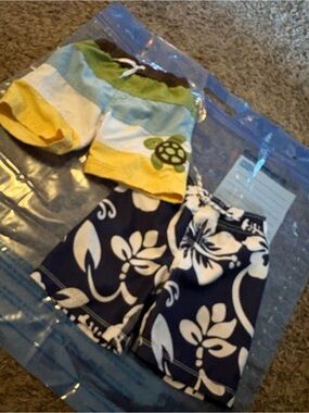 next Boys Two-Piece Swim Shorts Set - Yellow, Green & Navy